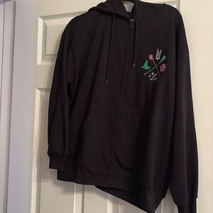 Wicked embroidered logo zip up hoodie